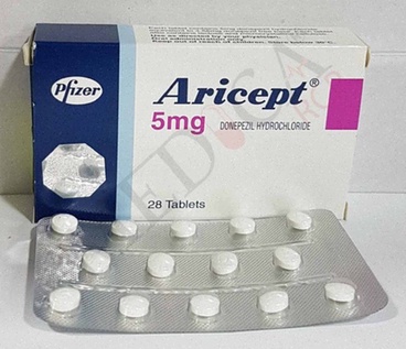 Acheter Aricept - Illustration de comprimés et cerveau