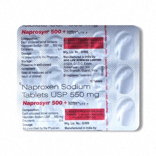 Achat Naprosyn - Comprimés de Naproxène sur fond blanc