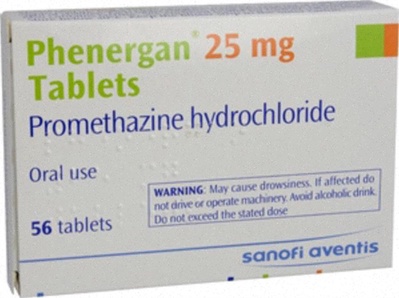 Phenergan pilules et logo Pharmacie